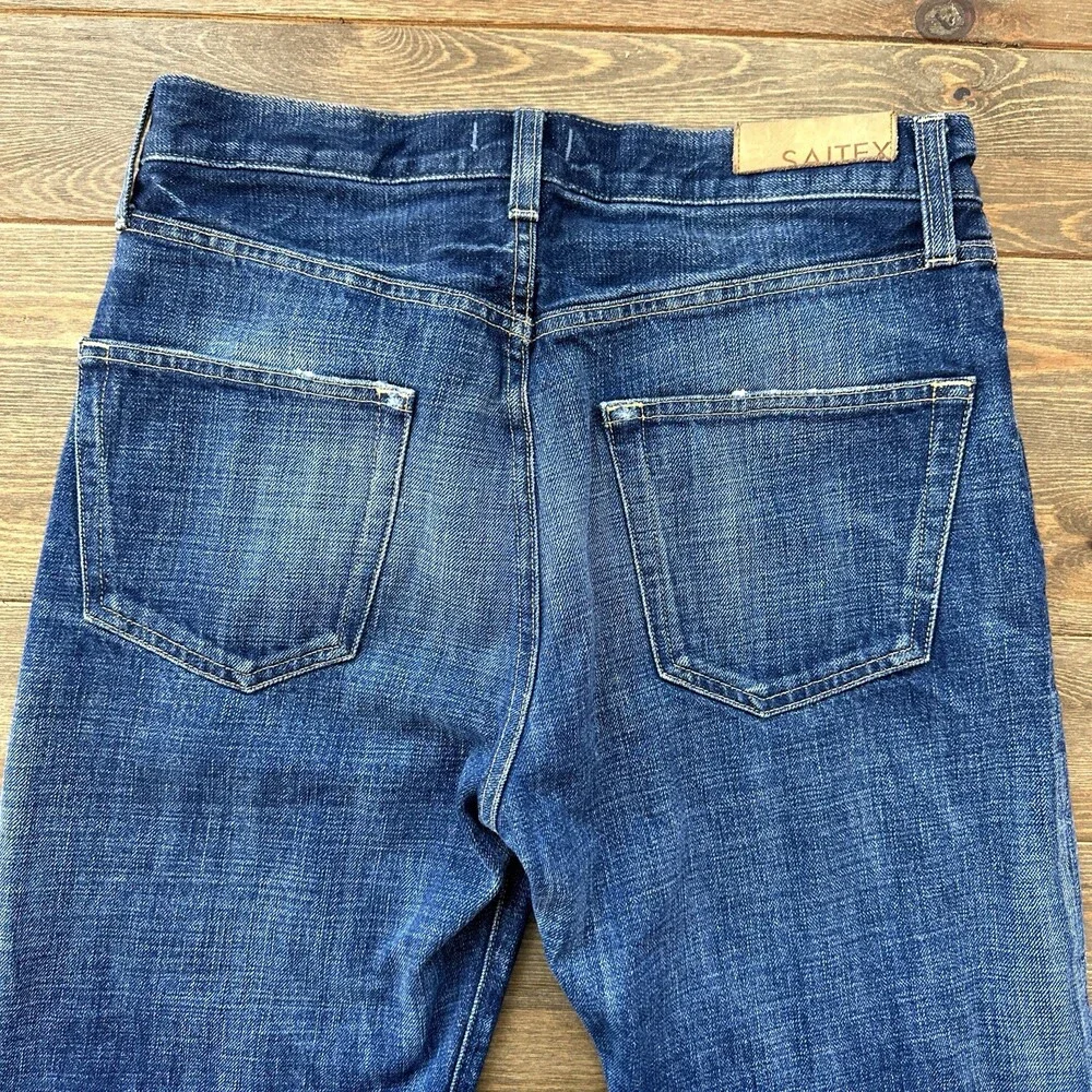 Saitex Men’s Jeans 30x29 Button Fly Medium Wash Straight Fit Sustainable Company - Picture 7 of 15